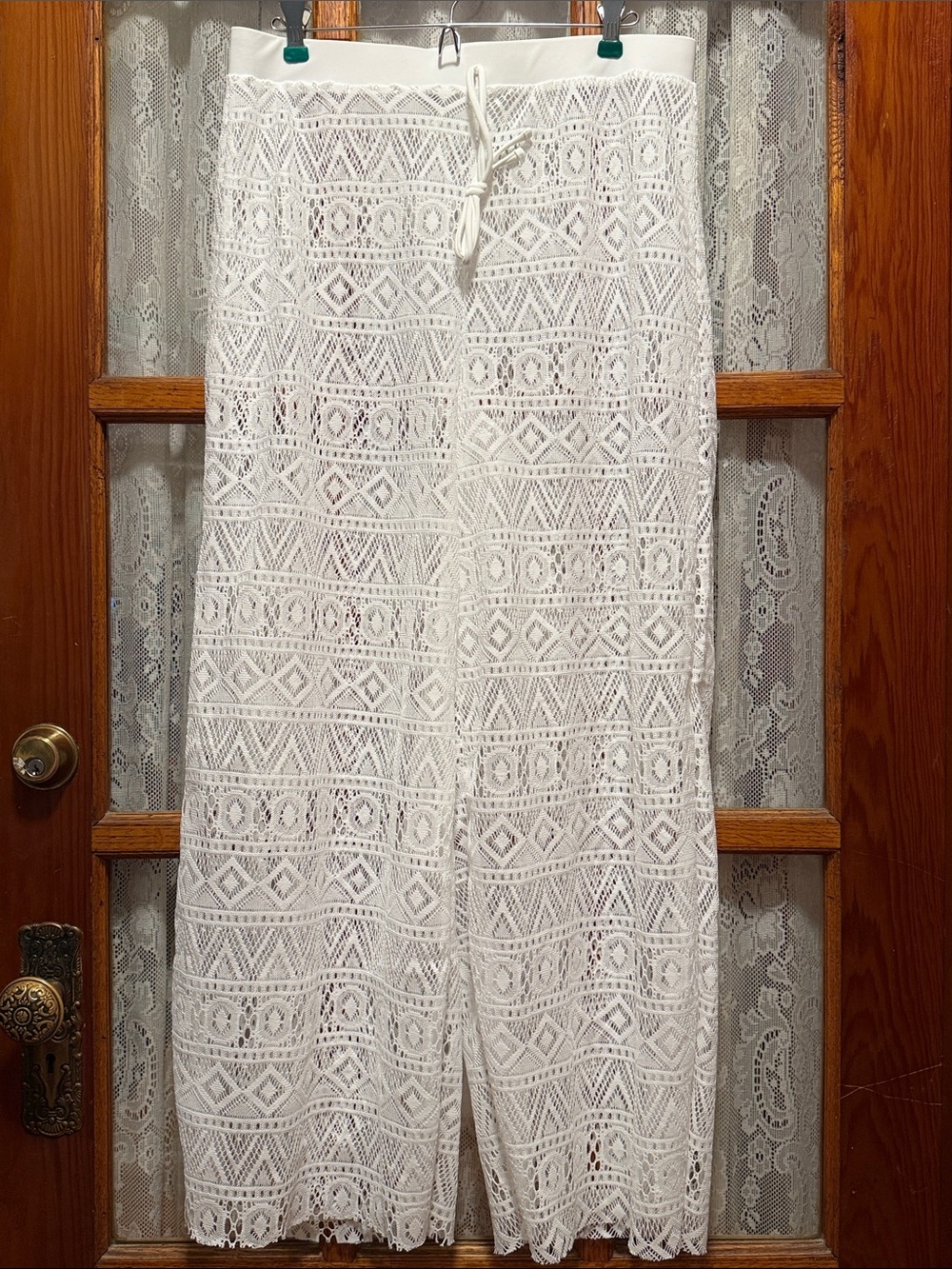 NWOT White Crochet Swim Coverup Pants